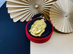 黄金足金佛像佛头吊坠首饰