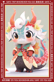 绿色卡通龙地垫图案