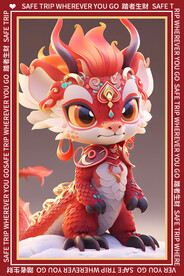 立体卡通龙地垫图案