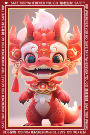 简约卡通龙地垫图案