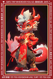 简约红色喜庆地垫图案