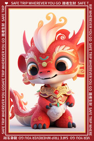 简约卡通龙地垫图