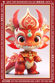 可爱卡通龙地垫图