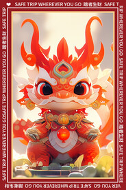 可爱卡通龙地垫