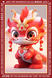 卡通可爱龙年地毯图案