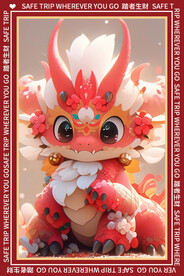 可爱卡通龙地垫图案设计