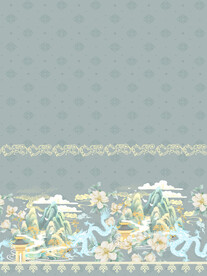 马面裙绿山蓝龙白色云彩