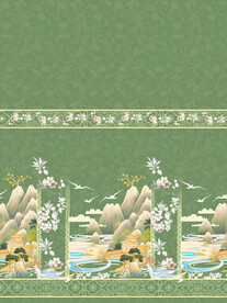 马面裙云彩花山峰流水