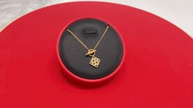 黄金足金镂空雕花纯金项链