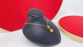 黄金足金镂空雕花纯金项链