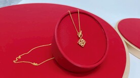 黄金足金镂空雕花纯金项链