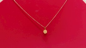 黄金足金镂空拉丝球形项链