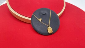 黄金足金镂空拉丝纯金项链