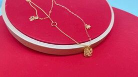 黄金足金镂空拉丝纯金项链