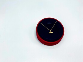 黄金足金余生有你鱼尾纯金项链
