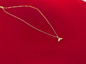 黄金足金余生有你鱼尾纯金项链