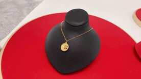 黄金足金转运珠圆盘纯金项链