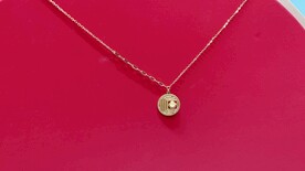 黄金足金转运珠圆盘纯金项链