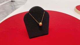 黄金足金球形缠绕纯金项链