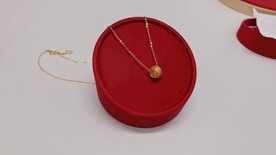 黄金足金球形缠绕纯金项链