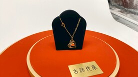 黄金足金心形镂空纯金吊坠项链