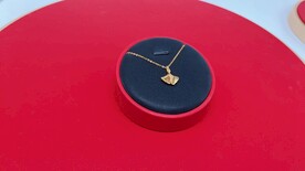 黄金足金银杏拉丝古法纯金吊坠项