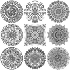 手绘圆形花瓣底纹