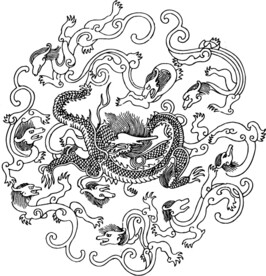 中国龙花纹