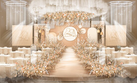 香槟婚礼主舞台效果图