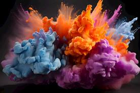 爆炸彩色烟雾