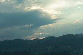 天空 傍晚 朝霞