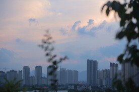 天空 傍晚 城市