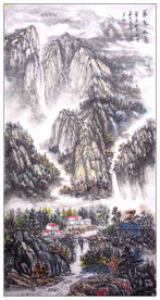 大美秦岭山水国画