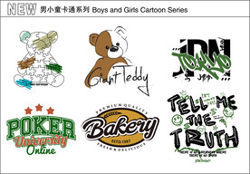 男小童卡通涂鸦图案