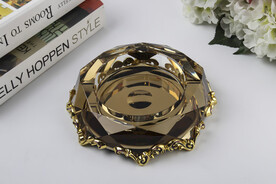 透明奢侈金色烟灰缸