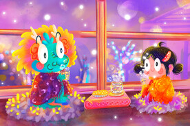 2024龙年手绘插画