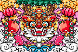 龙年手绘插画2024