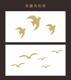 矢量图形 鸟形状剪影 鸟类图标