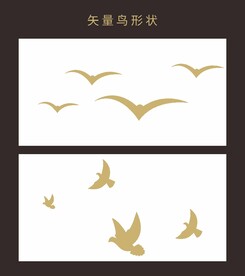 矢量图形 鸟形状剪影 鸟类图标