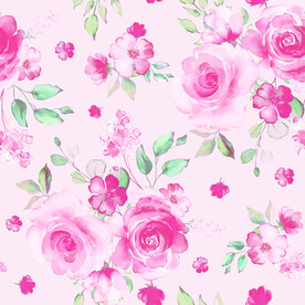 数码印花 水彩花 