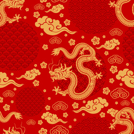 红色龙底纹