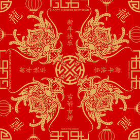 红色龙底纹