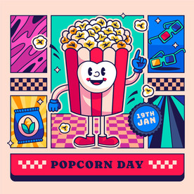 矢量爆米花海报