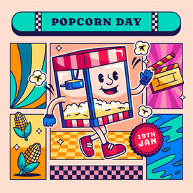 矢量爆米花海报