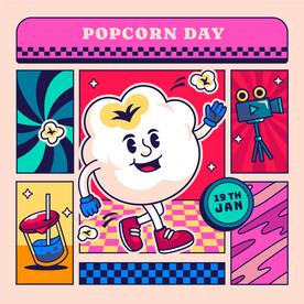 矢量爆米花海报