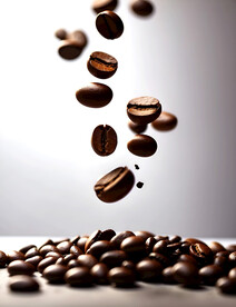 飘在空中的咖啡豆