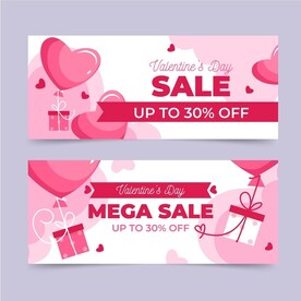 情人节销售折扣横幅