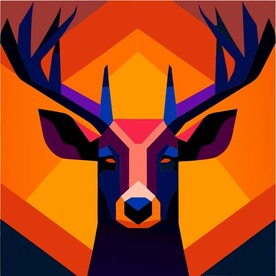 极简主义鹿头设计