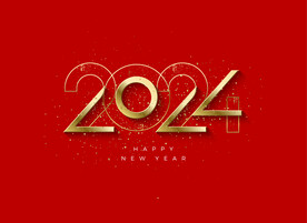 2024年金色矢量数字春节素材