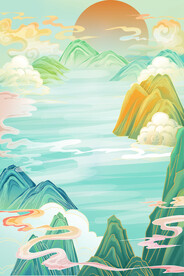 自然风景插画插图山水